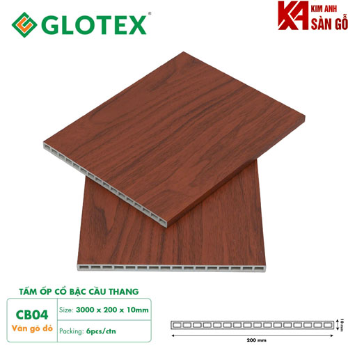 Cổ Bậc Cầu Thang Nhựa Giả Gỗ Glotex CB-04
